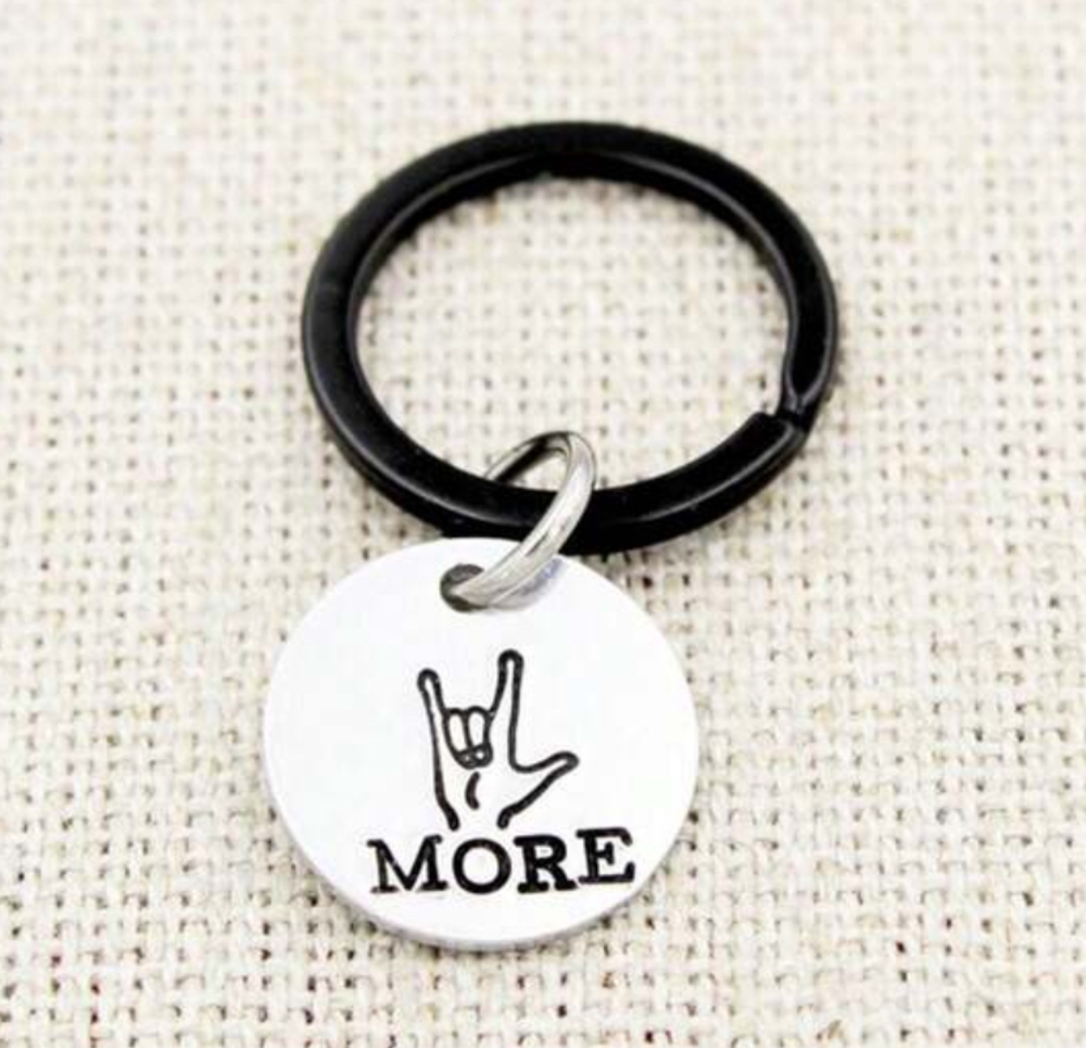 3/$25 I Love You More Sign Language Stainless Steel Keychain NEW